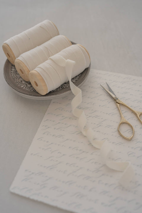 White 3/8" Velvet Ribbon, 5 Yard Gift Wrapping Ribbon